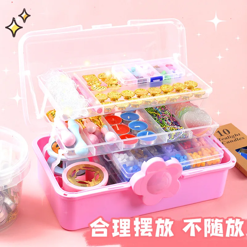 

Storage Box Wax Storage Box Portable Three-Layer Wax Storage Box Wax Storage Box Set Can Be Installed Nail Jewelry.