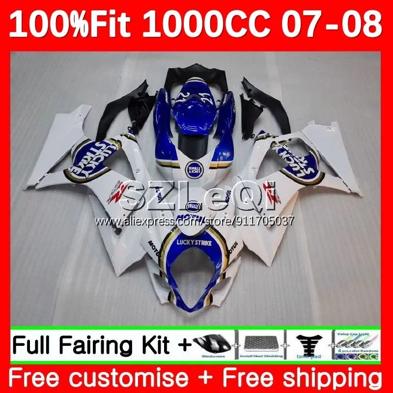 

Lucky Blue Injection для SUZUKI GSXR-1000 GSXR 1000CC 1000 CC K7 GSX-R1000 GSXR1000 07 08 GSX R1000 2007 2008 обтекатель 82LQ.3
