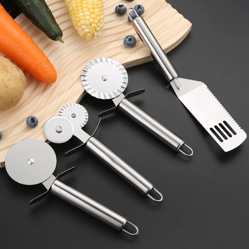

Stainless Steel Pizza Cutters Pastry Roller Cutter Pizza Knife Cookie Cake Roller Wheel Scissor Bakeware Kitchen Accessories
