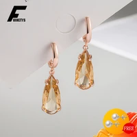 fuihetys women earrings 925 silver jewelry accessories water drop shape zircon gemstone earrings for wedding promise party gifts