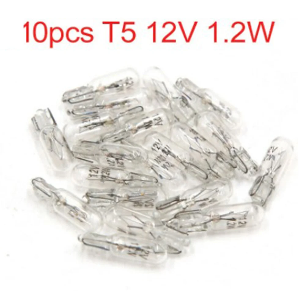 

Light T5 Bulbs 1.2W 10pcs Bulb Dashboard Gauge Dashboard Lights Instrument Side Lights Indicators Dashboard Lights