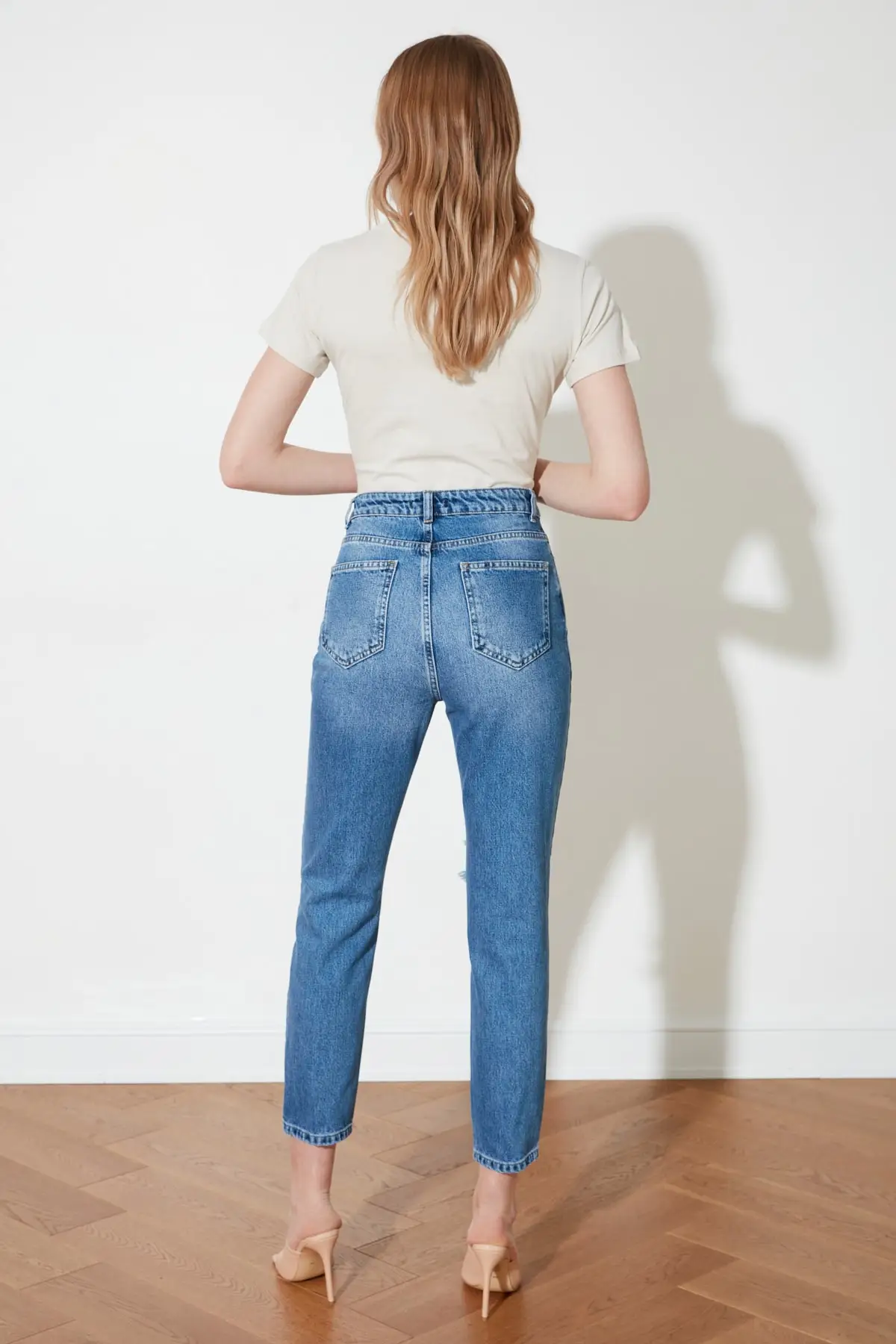 

High Waist Casual Ripped Mom Jean Vintage Streetwear Women Pants Trendy Trousers 2021 Fashion Femme Jeans Vaqueros Mujer