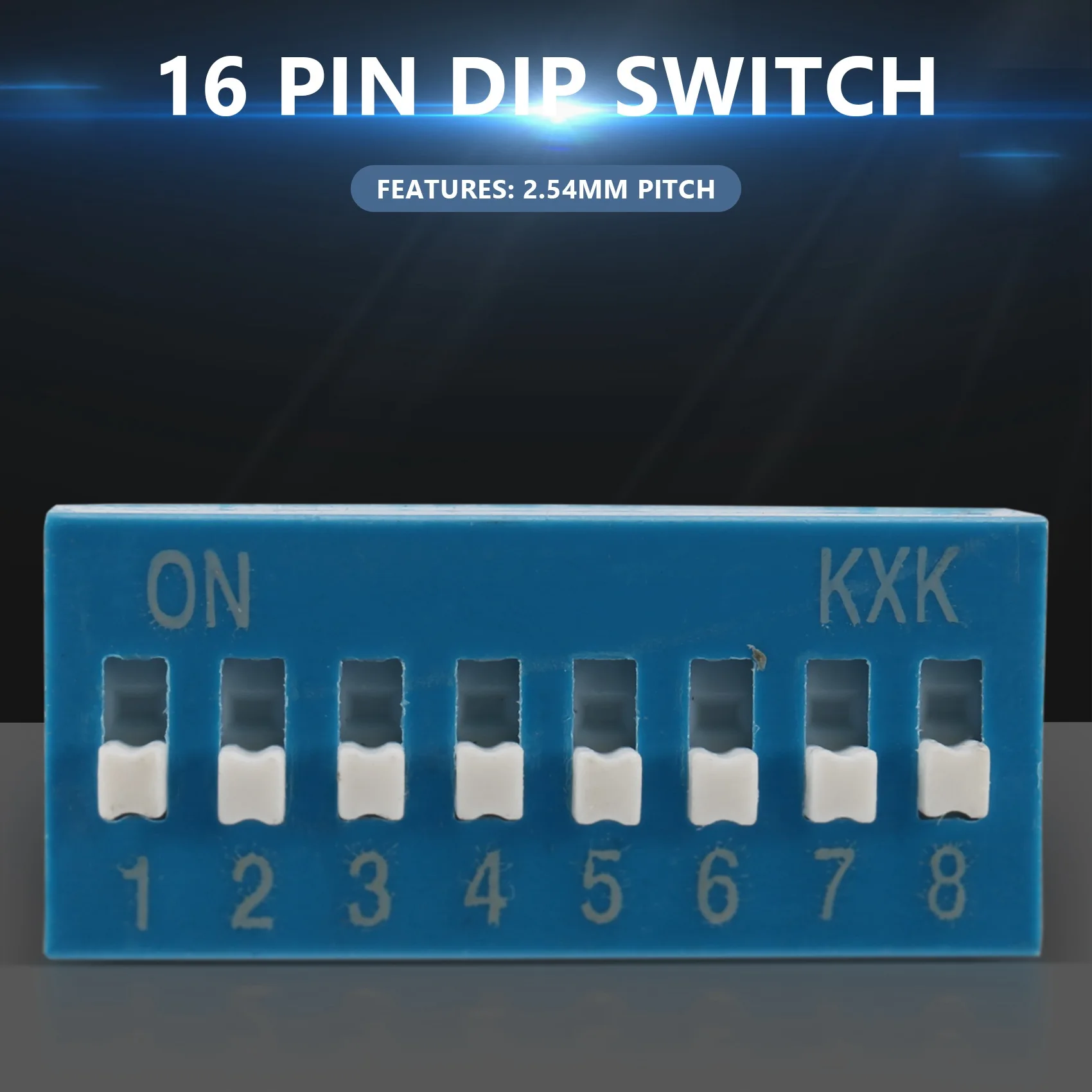 10 шт. 2 54 мм Шаг 8 позиций 16-контактный синий DIP-переключатель P