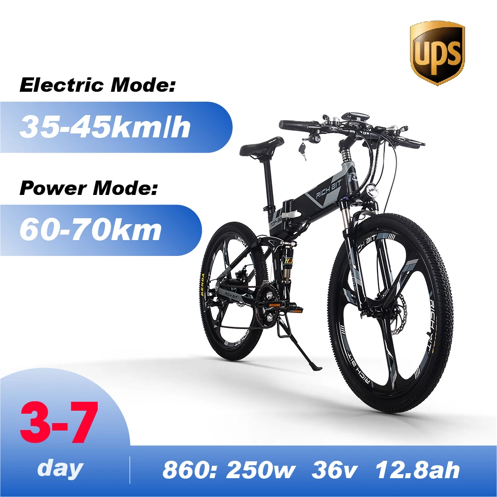 

RichBit RT-860 Electric Mountain Bicycle 36V*250W 12.8Ah Lithium Battery Aluminum Alloy Frame 26 Inch Electric Mtb Men's Bike