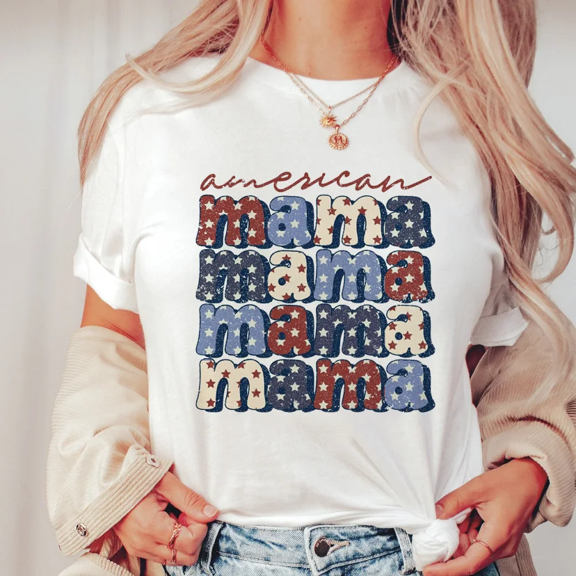 

Летняя Повседневная Милая женская футболка с коротким рукавом и принтом для матери, универсальная свободная футболка с коротким рукавом, с...