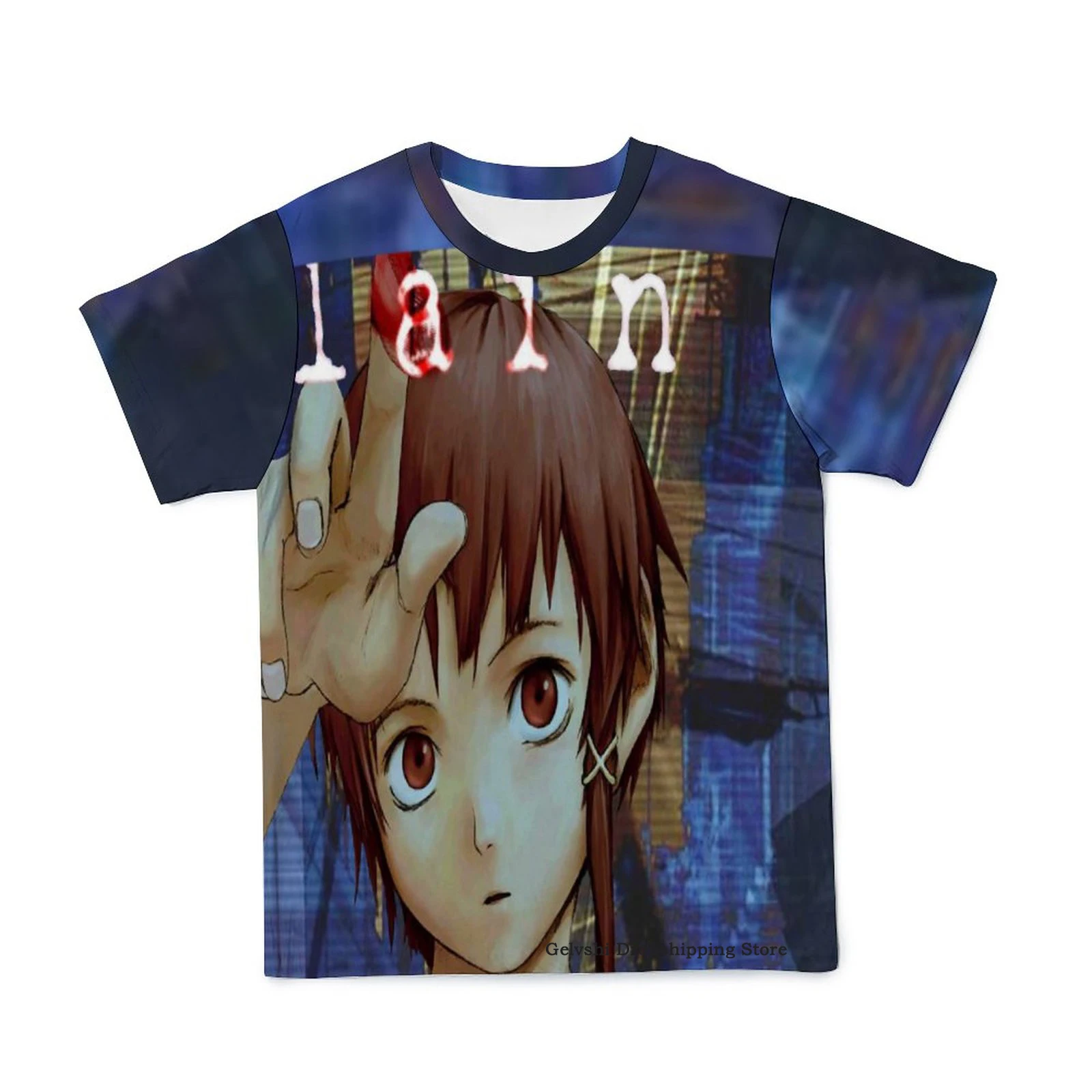 

Horror Men's T shirt Serial Experiments Lain 3D Print T-shirt Men Women Fashion Oversized Tshirt Kids Boy Hip Hop Tops Tee Manga