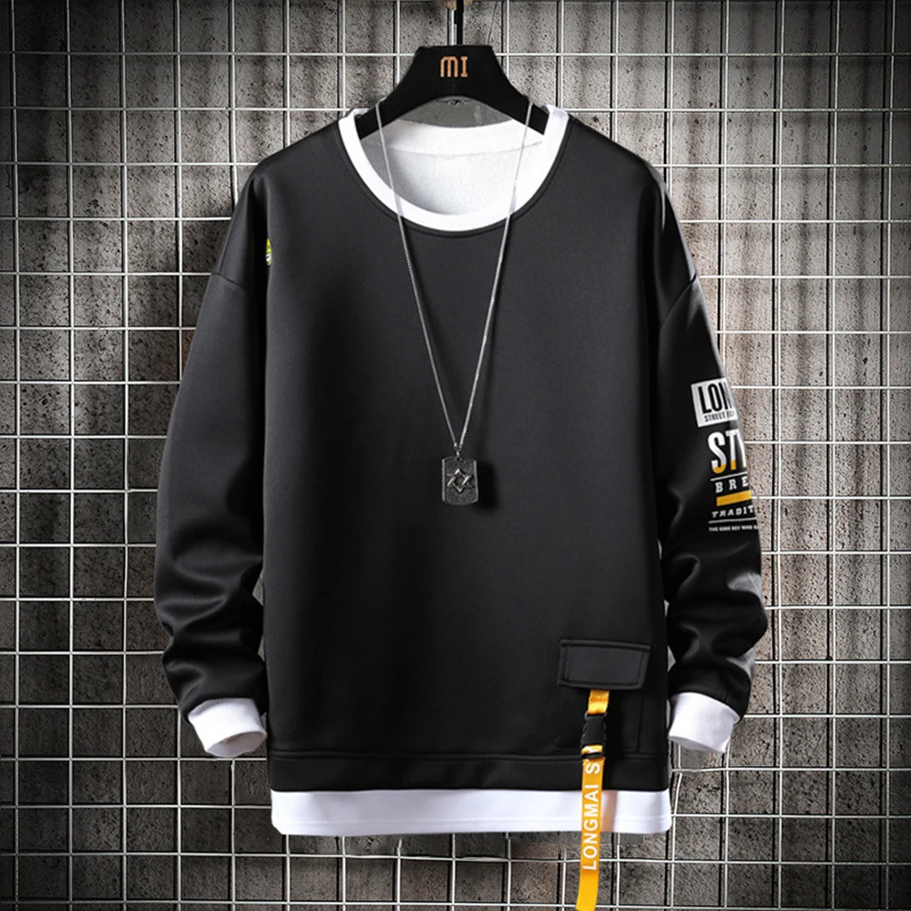 

Men O-neck Sweatshirt High Street Sweatshirt Men Crewneck Hip Hop Hoodie Long Sleeve Shirt Polyester Fashion Clothing Men 2021