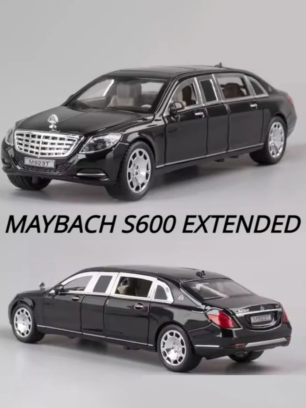 1:24 Maybach S600 расширенная модель автомобиля из сплава игрушка звук свет откатный