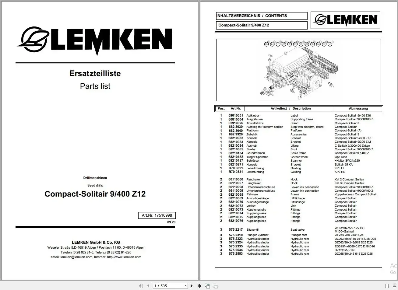 TruckEPC3 Lemken Agricultural 8,14 ГБ Обновление списка запчастей в формате PDF 2022 г. (art.: 3920cefa7d9f8) - 3920cefa7d9f8