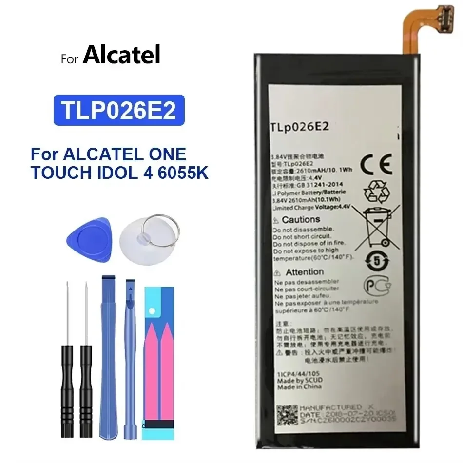 Аккумулятор мобильного телефона ALCATEL ONE TOUCH Idol 4 6055K TLp026E2 OT-6055 6055B 6055H 6055U 6055Y 2610 мАч
