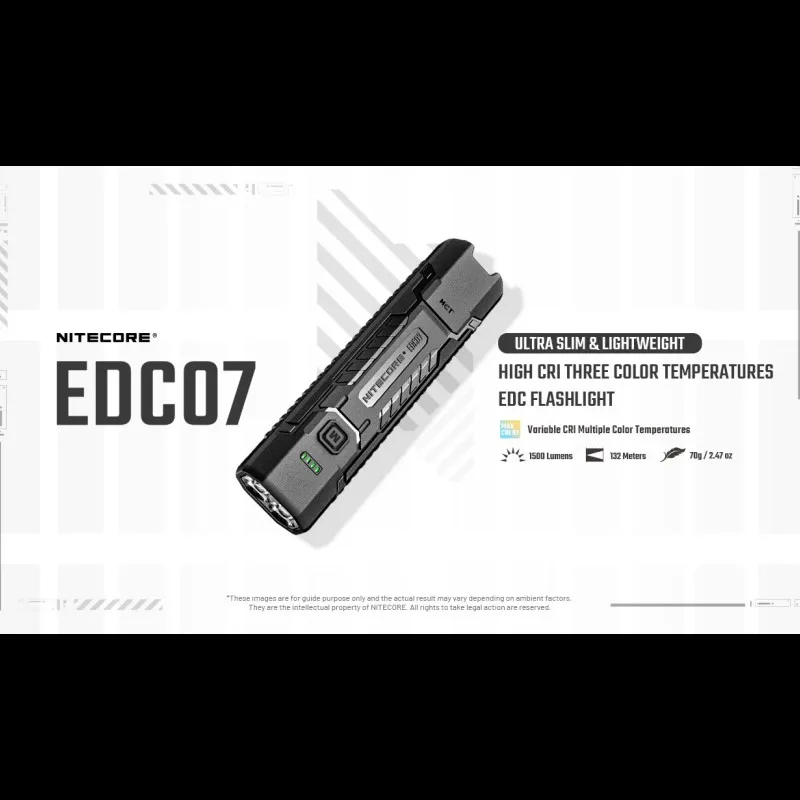 Перезаряжаемый светодиодный фонарь NITECORE EDC07: компактный, портативный, мощный, с функцией памяти (art.: 3920dc8aca7c9) - 3920dc8aca7c9