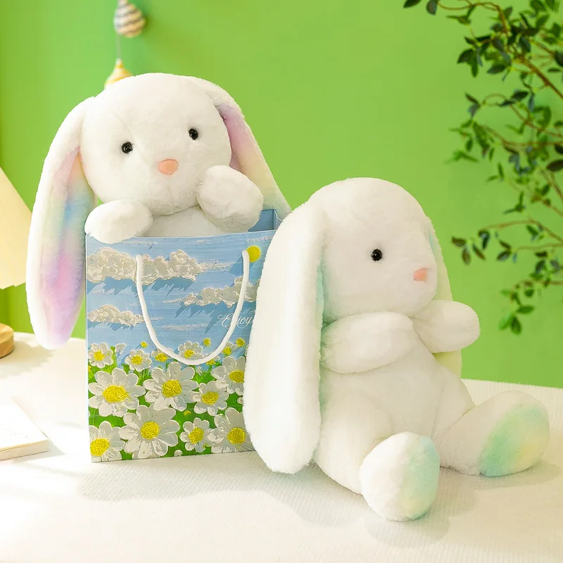 

30cm Rabbit Plush Toy Pink Green Kawaii Rabbits Stuffed Dolls Bunny Plushie Long Ears Birthday Gift