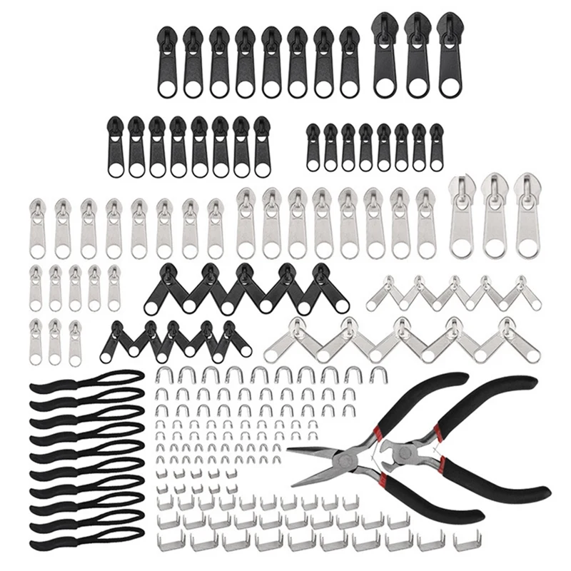 

Zipper Repair Kit Zipper Replacement Pull Rescue With Zipper Install Pliers Tool &Amp, Extension Pulls Luggage