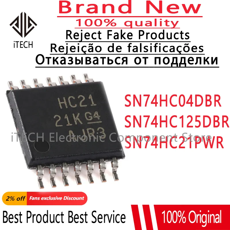 

10-50Pcs 100% New SN74HC21PWR HC21 SN74HC125DBR HC125 SN74HC04DBR HC04 SSOP-14 SSOP14 Brand New Original Chips Ic