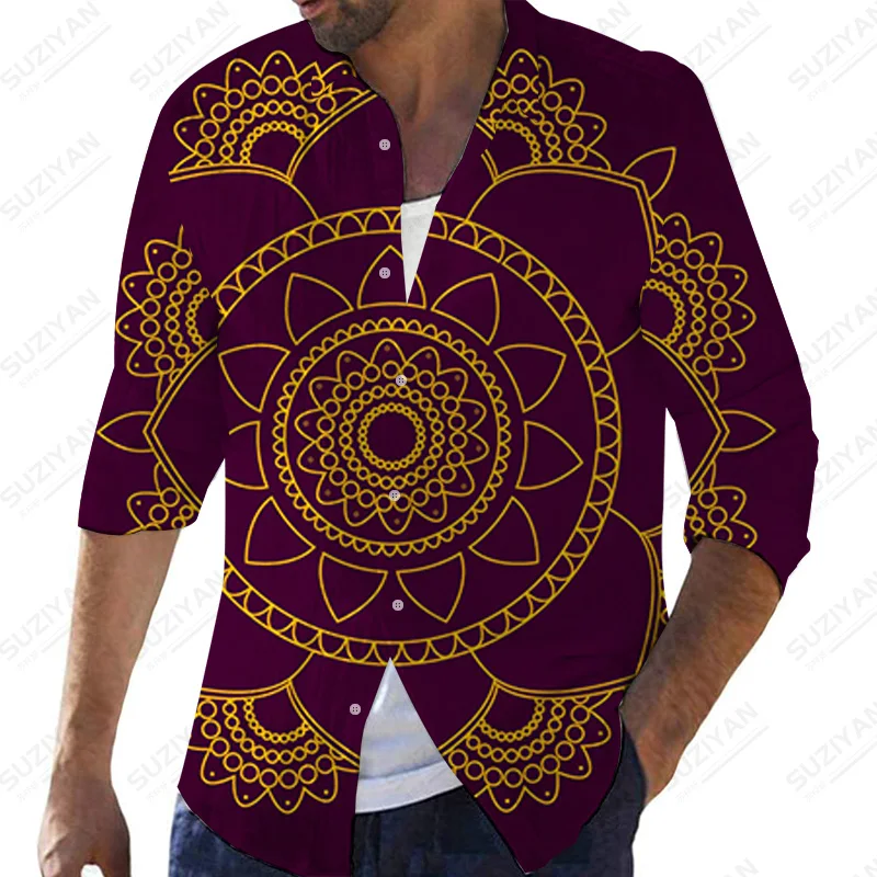 

2022 Shipping Beautiful Patterns Elements Men's Oversized Clothing Shirts for Men Funny Patterns Gothic Collar Standard-fit