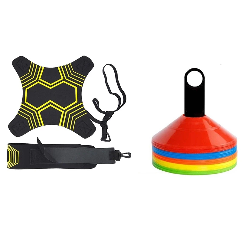

Football Training Equipment Football Kick Trainer Auxiliary Kicking Skills Training Belt with Round Obstacle Cone