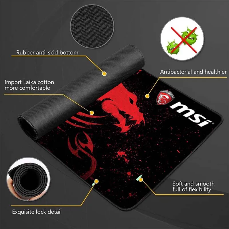 Фото Коврик для мыши MSI, игровые аксессуары, Настольный коврик, коврик для мыши, офисный коврик для мыши, Симпатичные Коврики для мыши, коврик для клавиатуры, Настольный коврик, кавайные №4