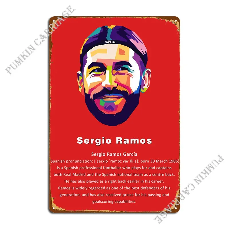 Металлический плакат Sergio Ramos, картина для кинотеатра, настенная пещера, жестяной плакат