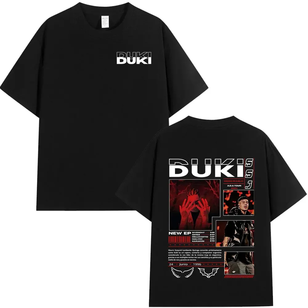 Фото Rapper Duki ADA Tour  Merch T-shirt Men's Women Clothing Cotton Oversized T-shirts Hip Hop Short Sleeve T Shirts Streetwear №1