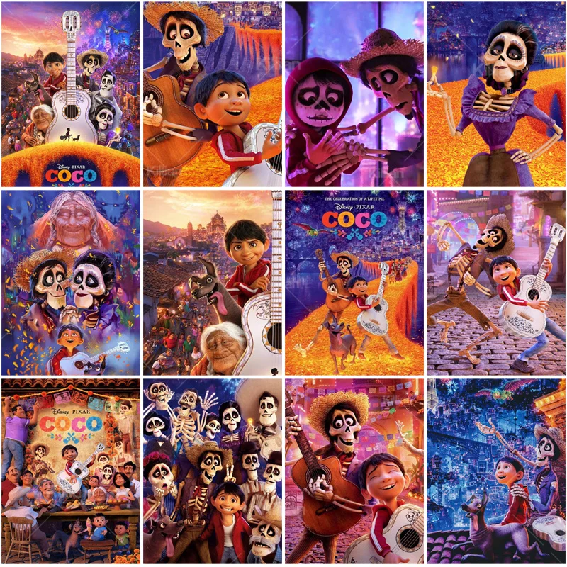 

Алмазная живопись «Диснея Коко», мультфильм «D», мозаичная вышивка «сделай сам», Набор для вышивки крестиком, стразы, домашний декор, подарк...