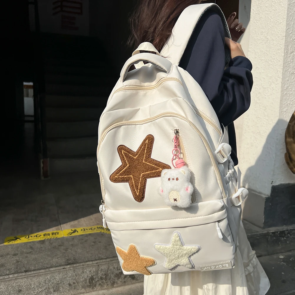 Американские рюкзаки с вышитыми звездами Y2K модные эстетические вместительные