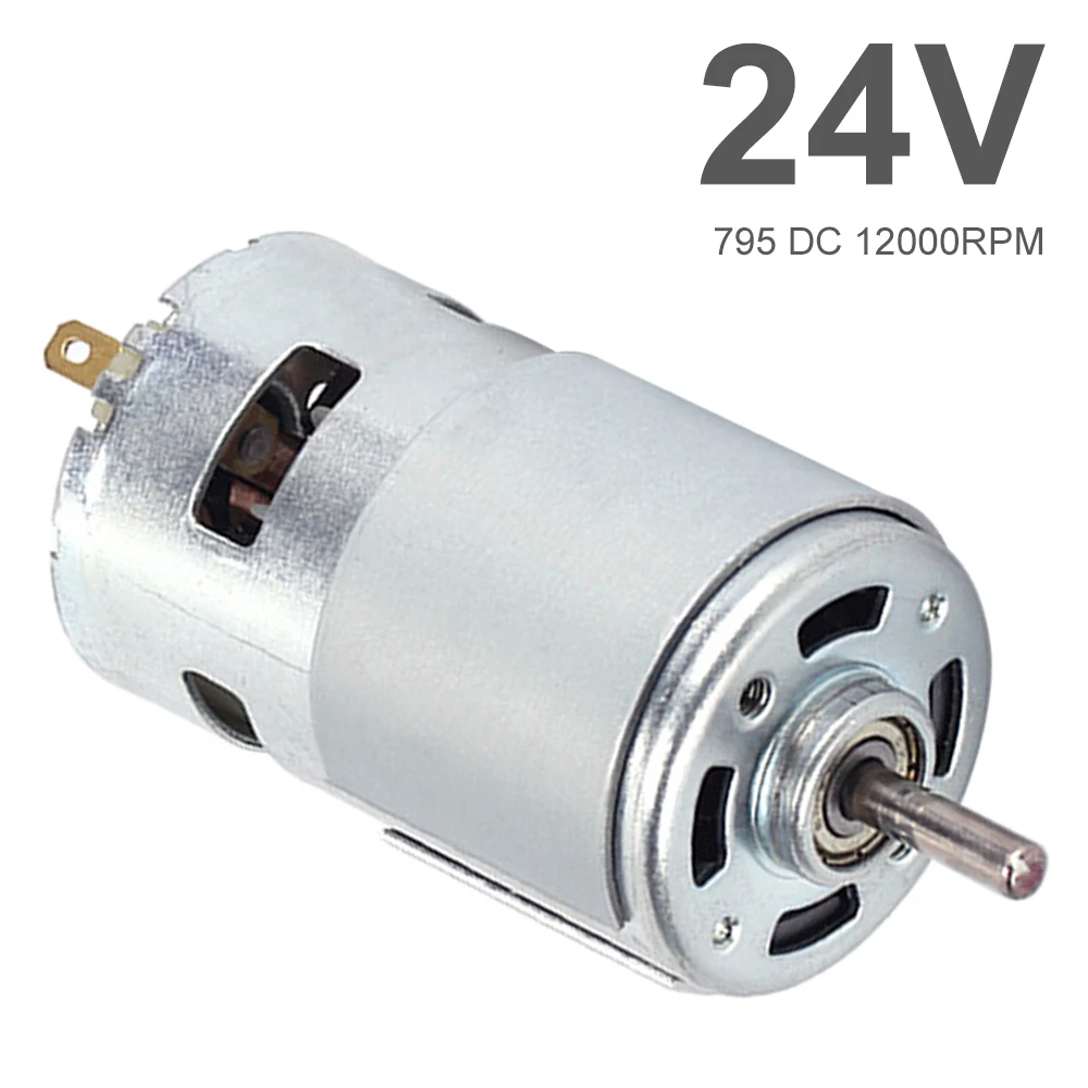 

795 DC Motor 12V 24V 12000RPM Large Torque Micro Motor with Double Ball Bearing for Power Tools Vacuum Cleaners Fans DIY Toys
