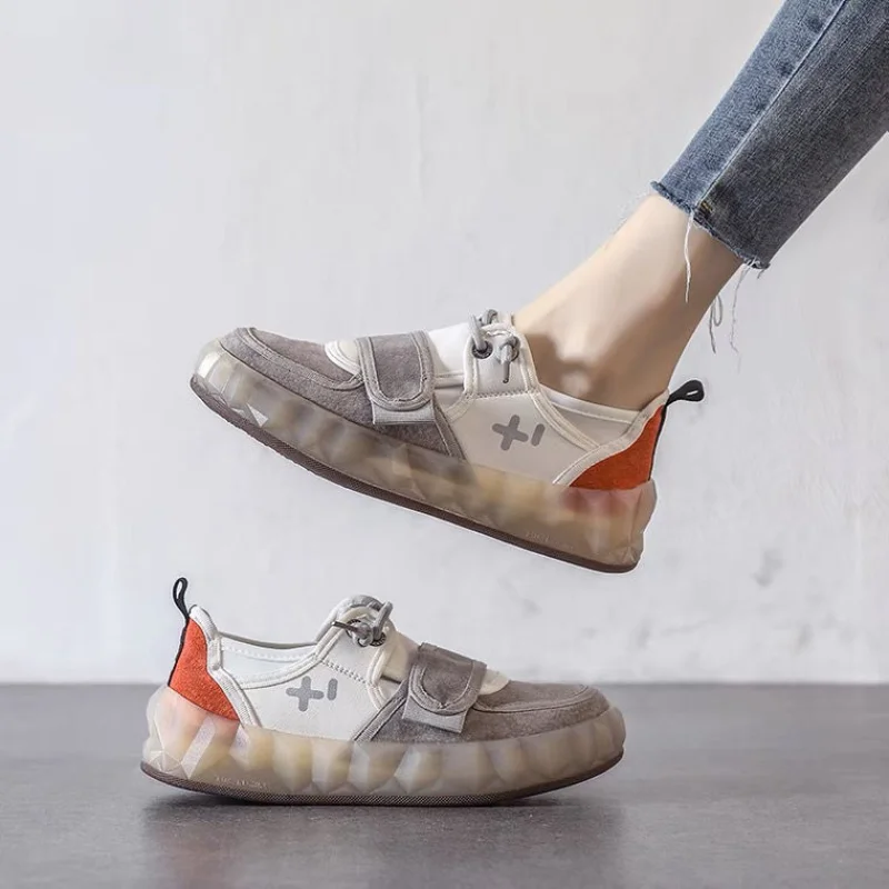 

2023 Spring Beef Tendon Sole Women's Shoes Designer Sneakers Non-slip Platform Shoes Work Comfortable Women's Work Shoes