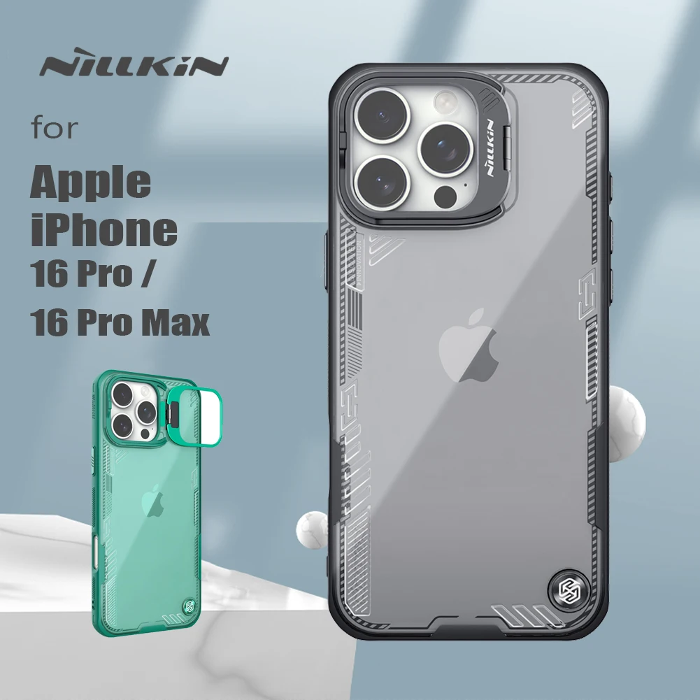 Для iPhone 16 Pro Max/16 Чехол Nillkin iceblade Prop Камера-видимая подставка прозрачный объектив 360