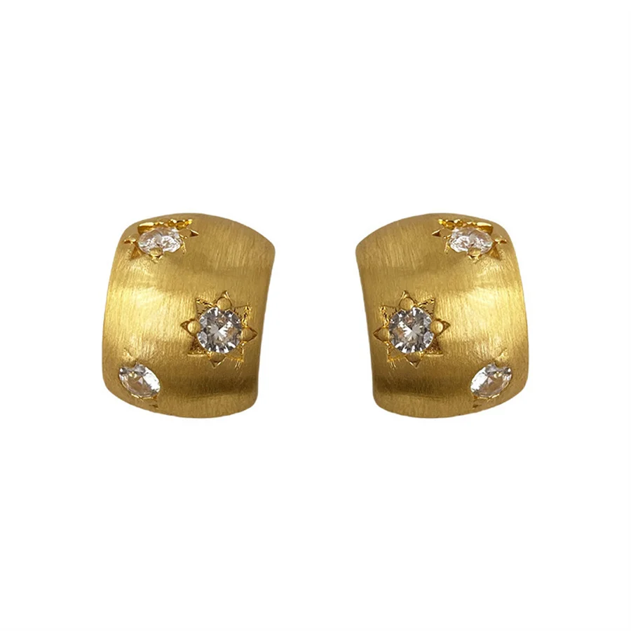 Винтажные позолоченные серьги-гвоздики со звездами и цирконием для женщин
