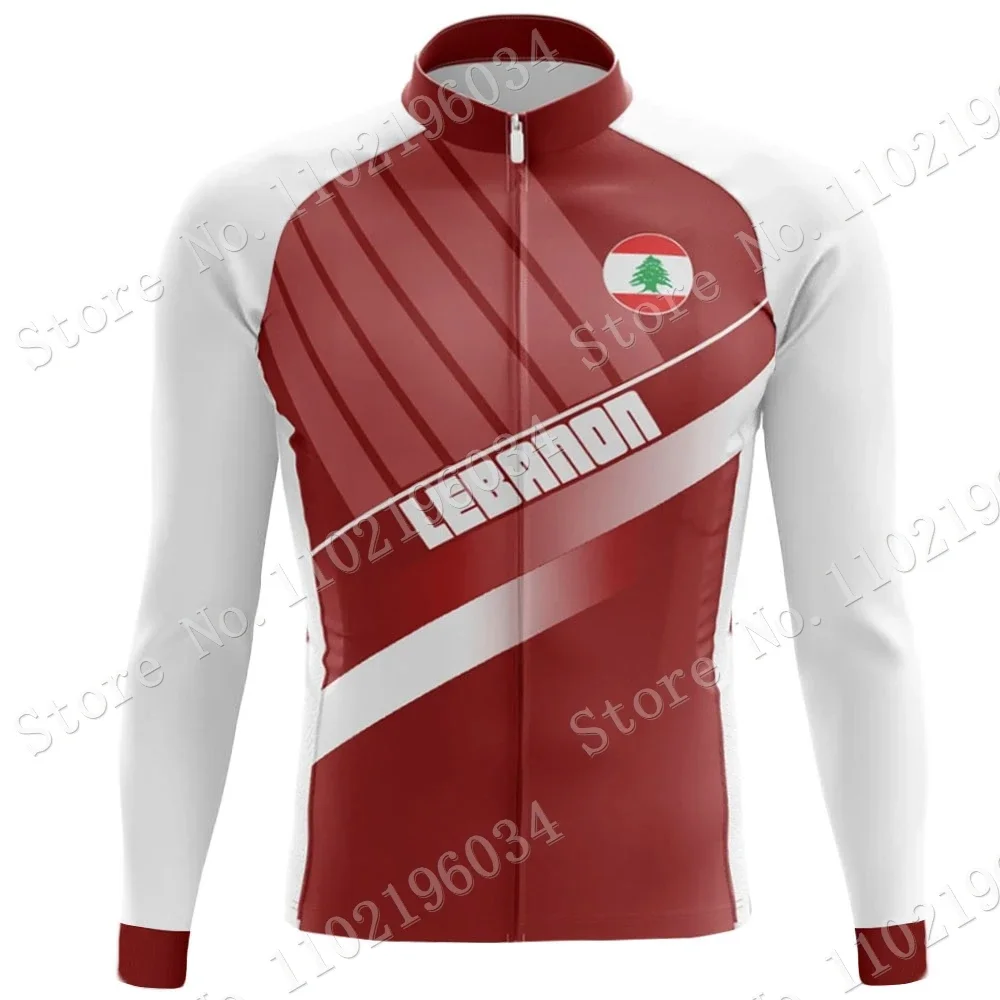 2023 Ливан национальный Велоспорт Джерси комплект с длинным рукавом зимняя