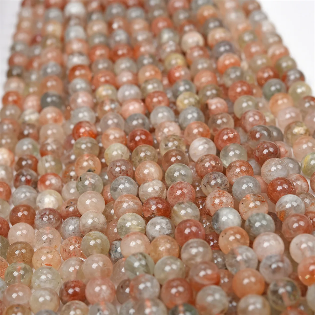 Натуральные граненые круглые бусины Arusha с золотой точкой из солнечного камня