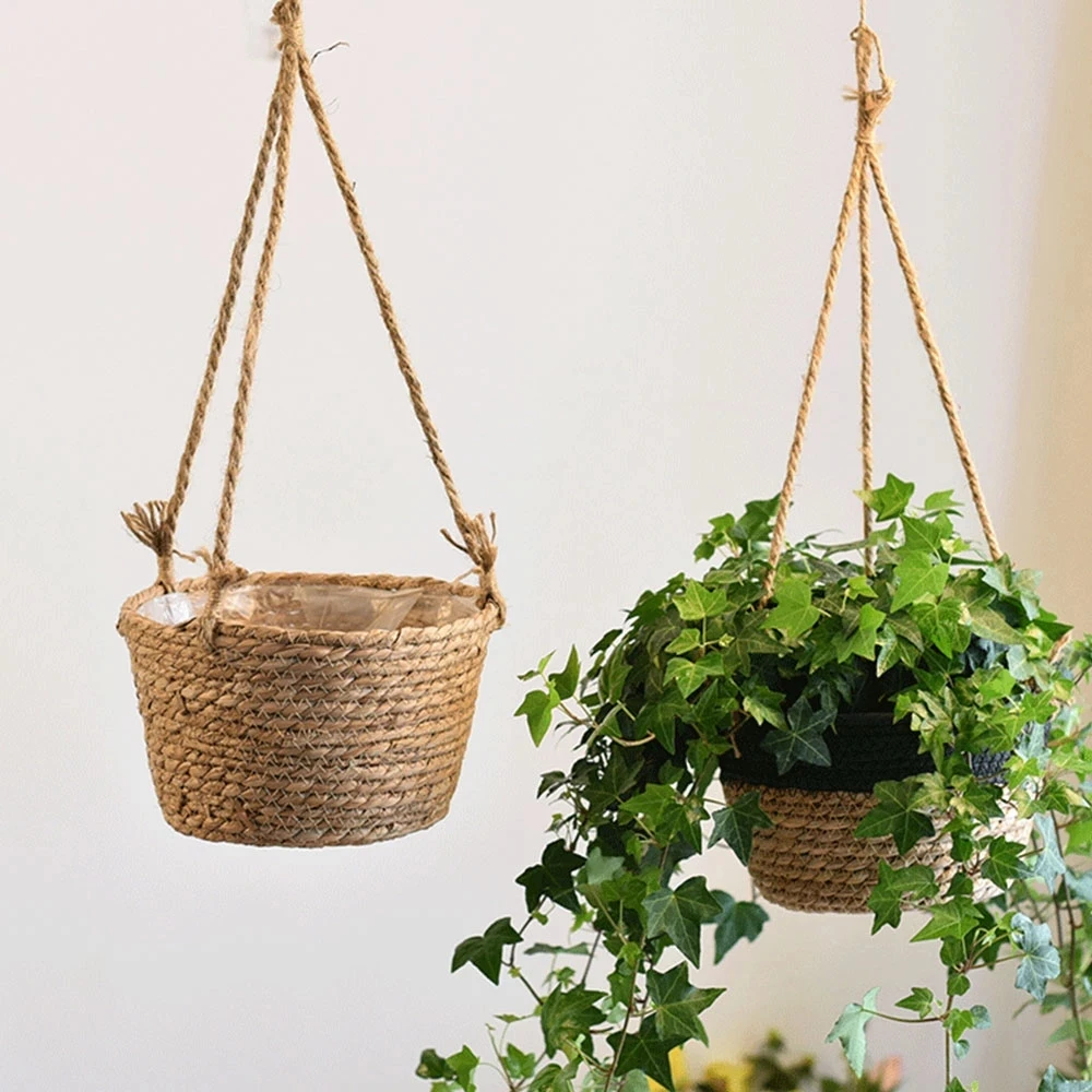 

Home Decor Garden Plant Storage Basket Hanging Planter Woven Indoor Outdoor Flower Pot Holder Macrame Plant Hangers