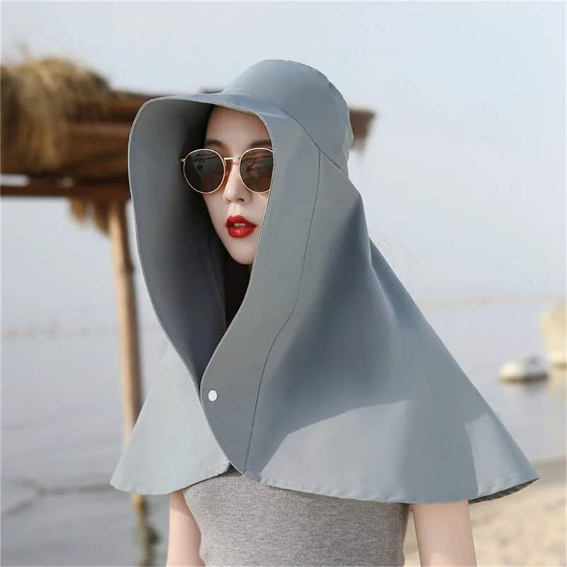 

Summer Sunscreen Hat Women's Anti-ultraviolet Sunshade Sun Hat Cycling Neck Guard Shawl Face-covering Fisherman Hat