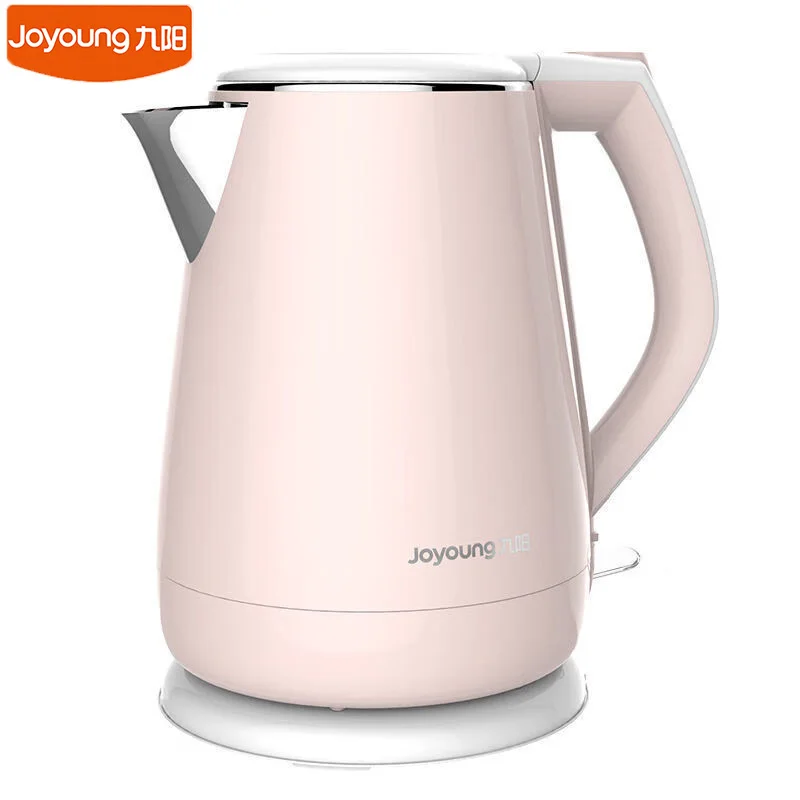 

Joyoung Electric Kettle 1.5L 1800W Fast Boiling Water Boiler 304 Stainless Steel Liner For Home Office Dormitory K15-F626 Pink