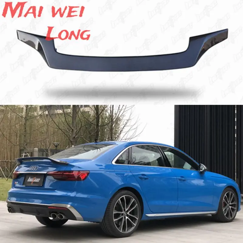 Спойлер на крышку багажника глянцевый черный подходит для Audi A4 B9 K оптоволоконный