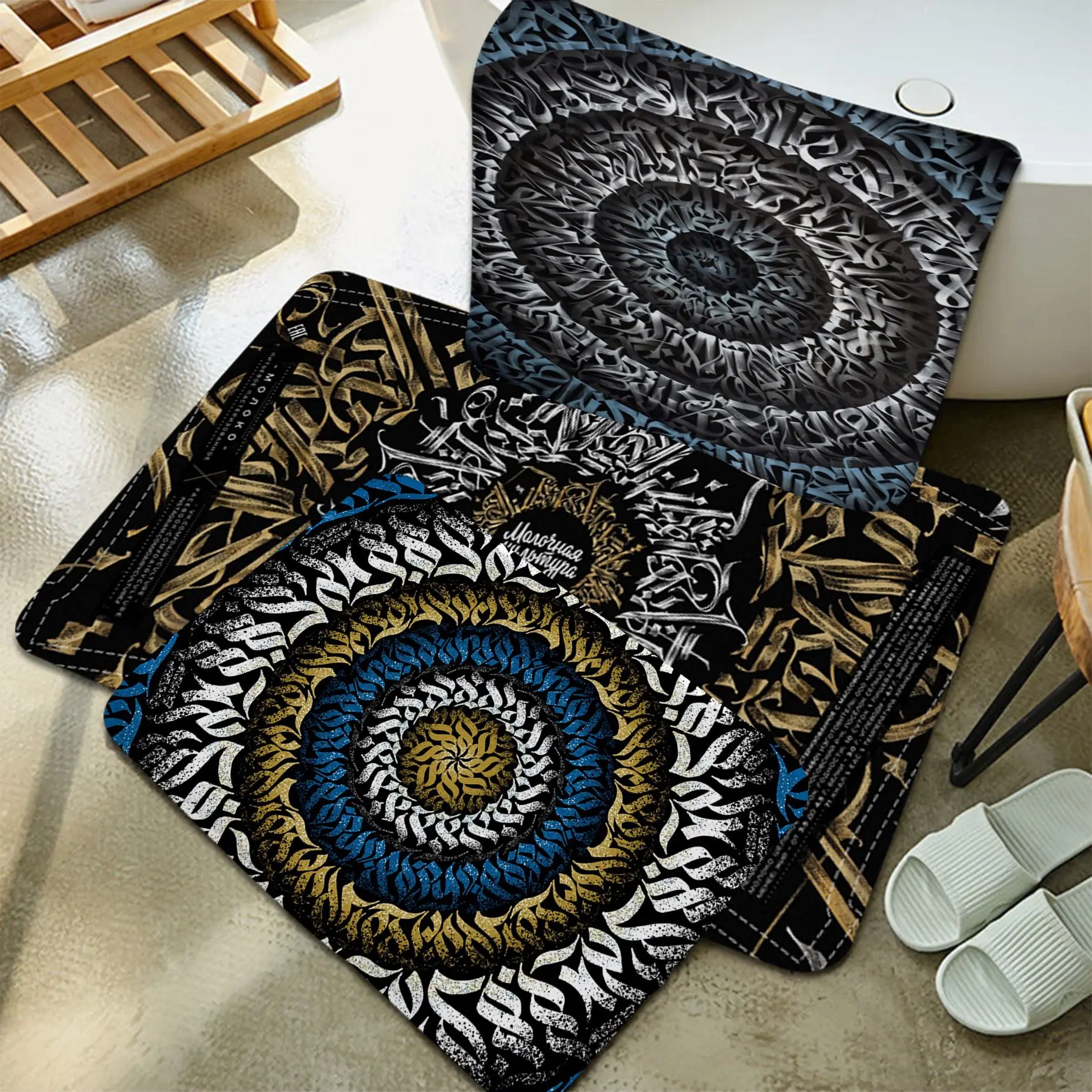 

Pokras Lampas Art Graffit Entrance Door Mat Nordic Style Home Doormat Bathroom-Toilet Mats Bedroom Modern Home Decor