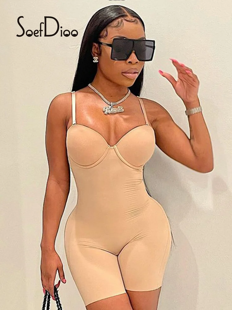 

Soefdioo Adjustable Shoulder Strap Sleeveless Playsuit Summer 2022 Corset Outwear for Women Waist Trainer Sleeveless Outfits