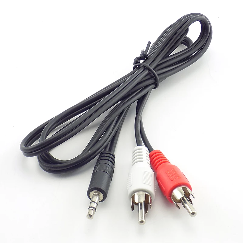 

3.5mm jack Plug to 2 Male Rca Stereo Extension cable cord Audio Speaker Adapter Splitter AUX Connectors For Laptop DVD MP3/MP4
