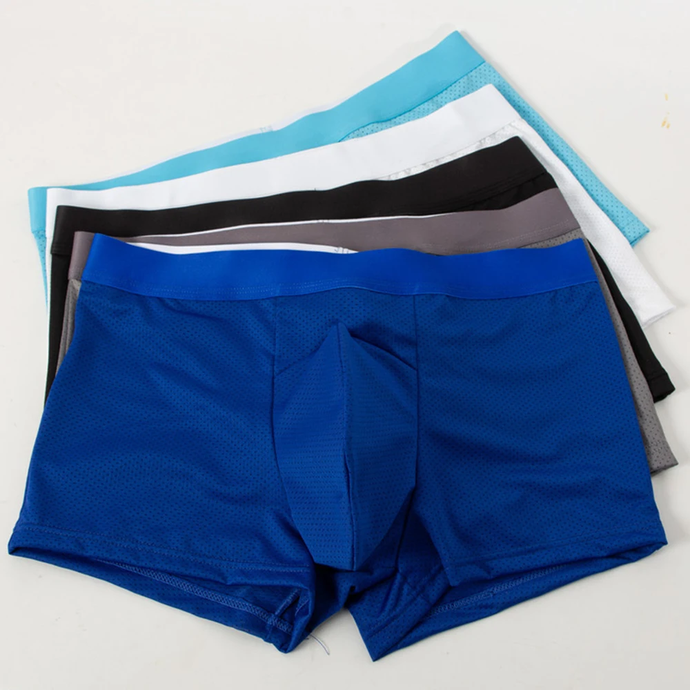 

Hot Sexy Fashion Men Nylon Boxer Shorts U Convex Pouch BoxerShorts Cool Solid Color Low-rise Soft Underwear Pouch Panties