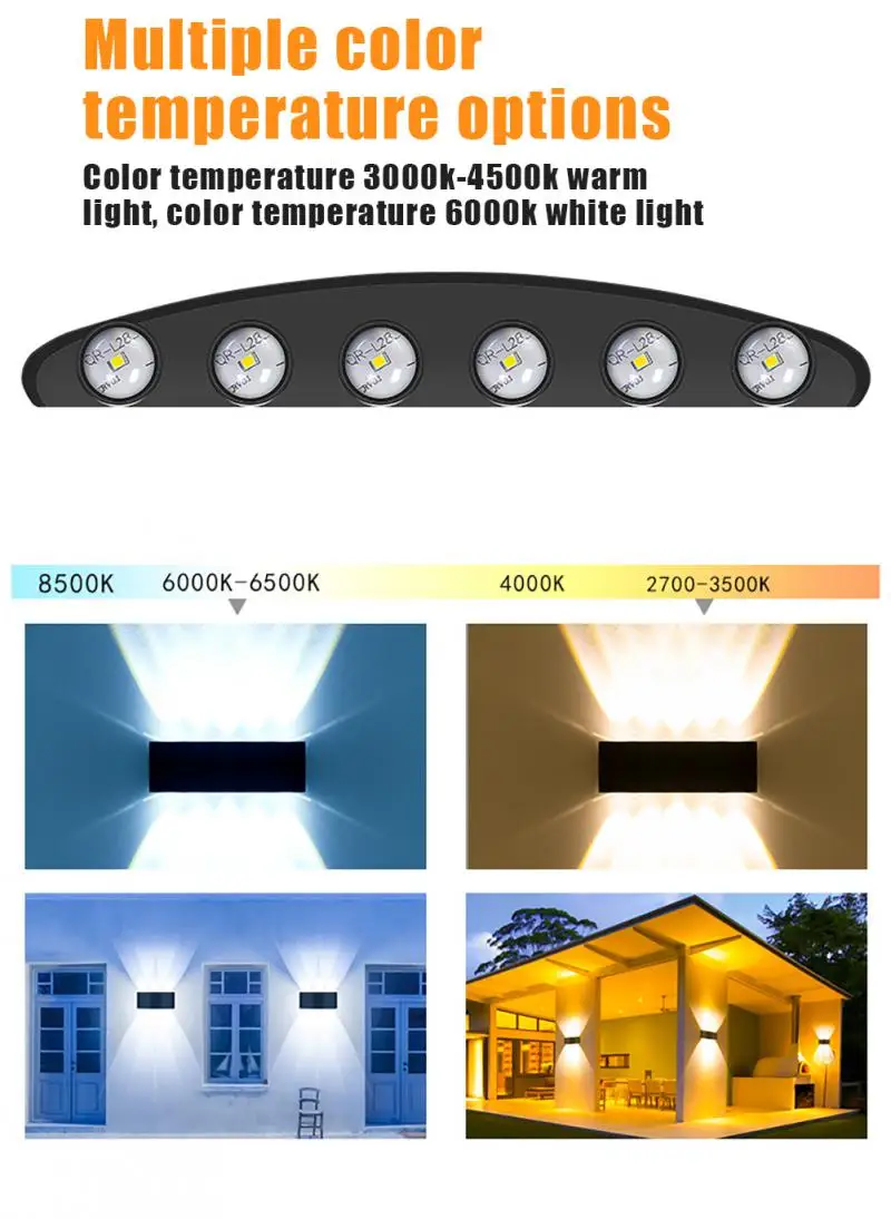 

LED Aluminum Wall Lamp Outdoor Garden Lighting AC100-240 Indoor Bedroom Living Room Stairs Wall Light Up Down Wall Light