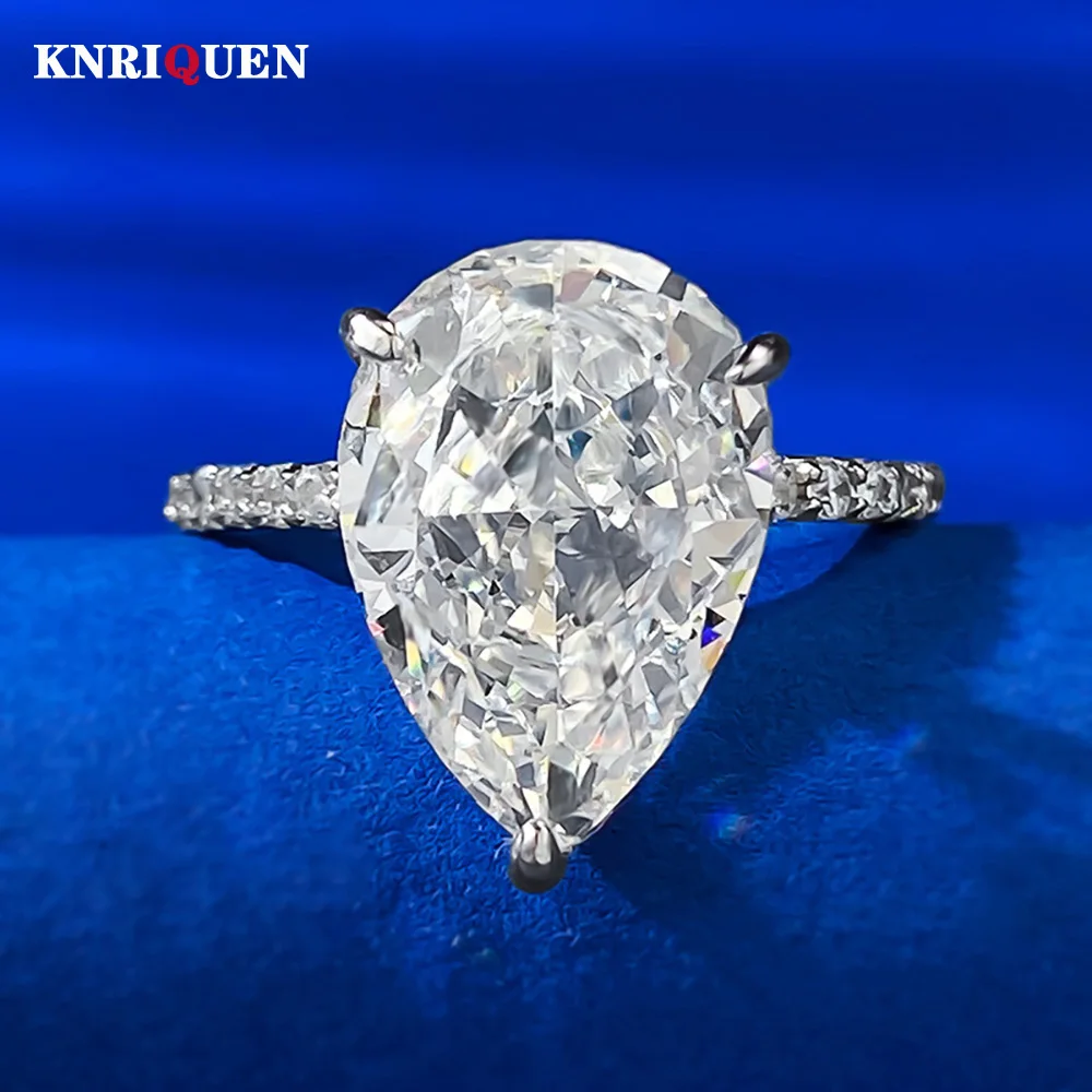 

Charms 100% 925 Sterling Silver Pear-Shaped 10*14mm White G Lab Diamond Rings for Women Engagement Ring Gifts Party Fine Jewelry