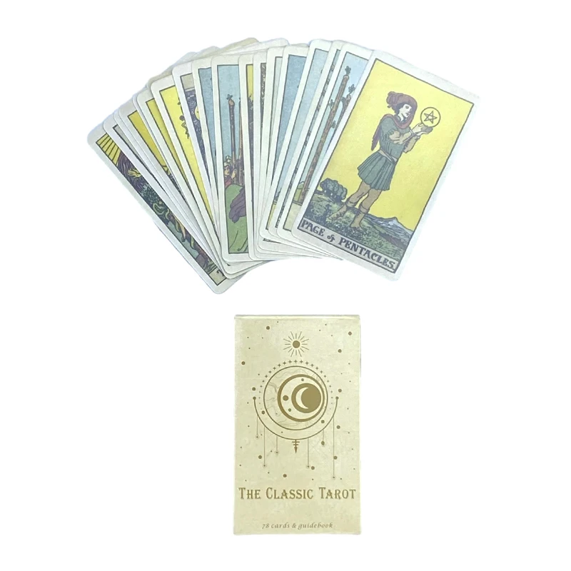 

The Classic Tarot Card Prophecy Fate Divination Deck Family Party Board Game Fortune Telling Game Beginners Cards W/Manual