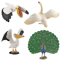 peacocks toy figure realistic animal models toy figures educational set for collection pelicans swan peacocks models birthday