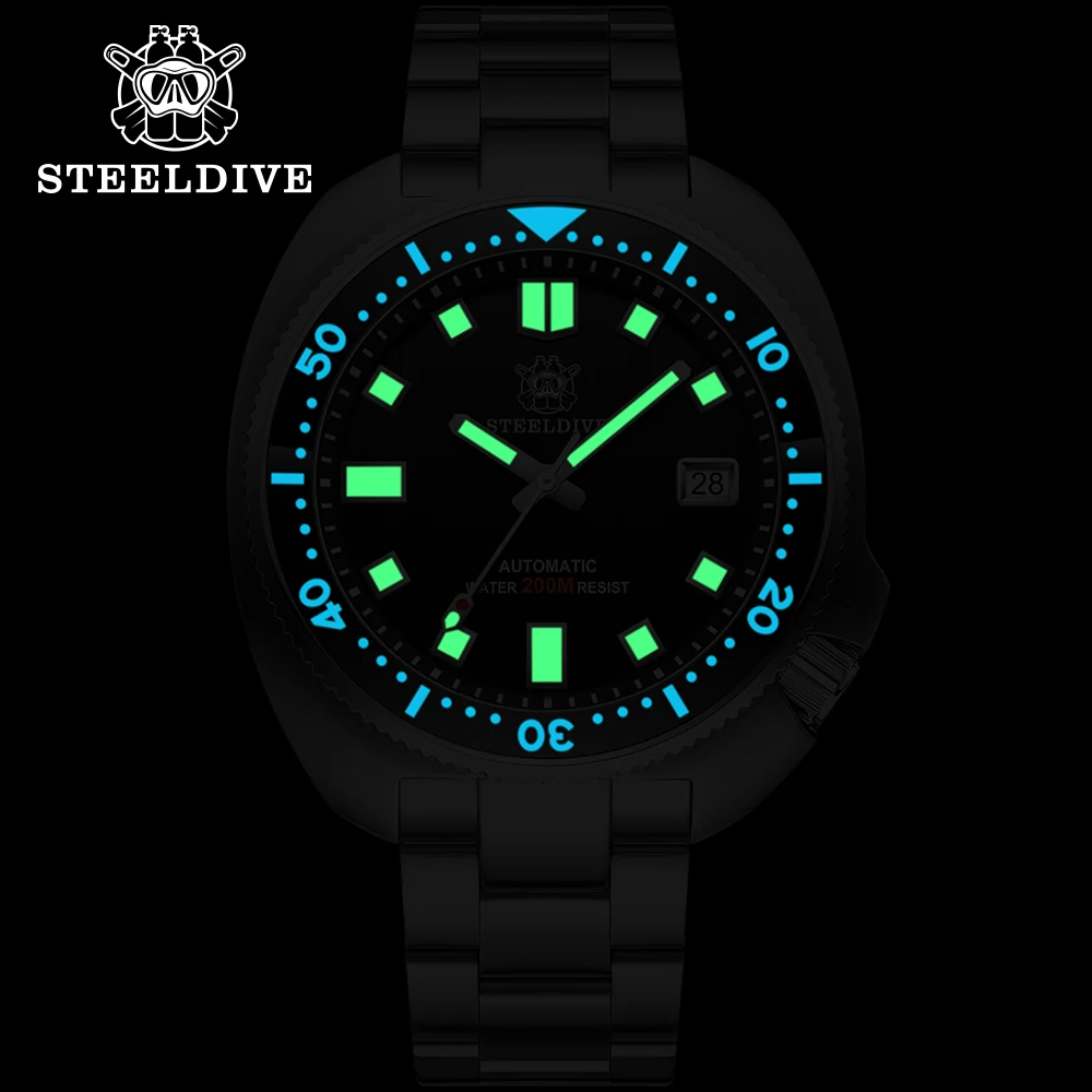 Дешево Часы STEELDIVE мужские водонепроницаемые, автоматические, SD1980, 200 м