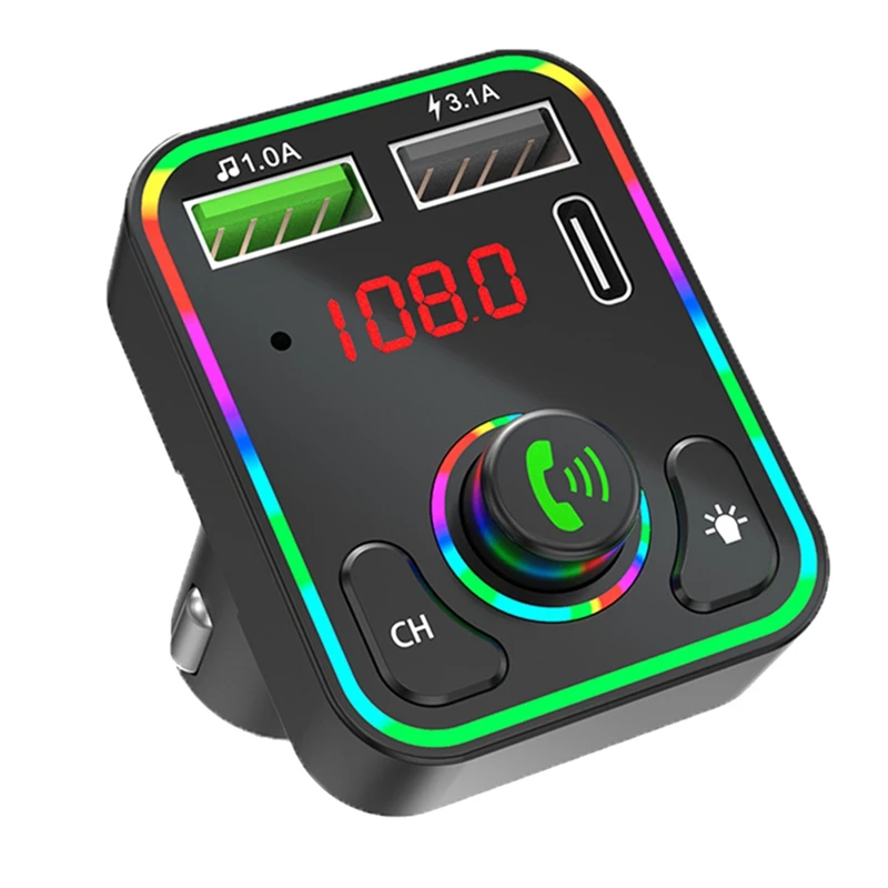 

Bluetooth 5.0 FM Transmitter Car Receiver Hands-Free Mobile Phone Navigation Call Dual USB Fast Charging