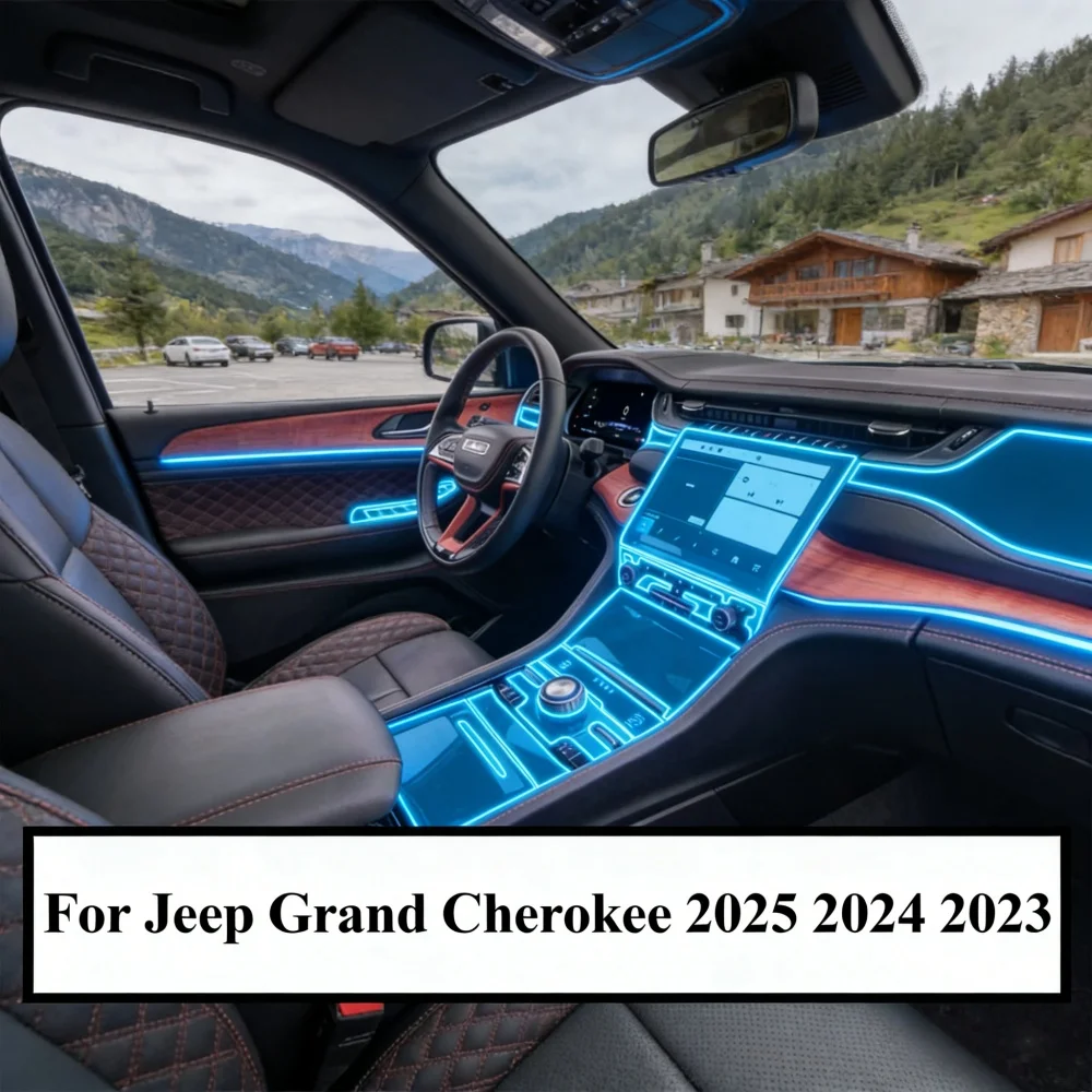 Фото Защитная пленка PPF из прозрачного TPU для Jeep Grand Cherokee 2025 2024 2023, аксессуары для GPS-навигации, панели приборов и центральной консоли №1
