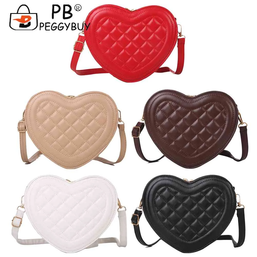 

Модная сумка через плечо с ромбовидным узором, женская сумка через плечо из искусственной кожи с любовным сердцем