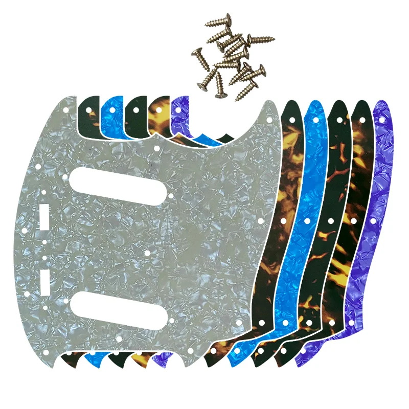 

5pcs Custom Guitar Pickgaurd Scratch Plate - For US Mustang Guitar Pickguard Scratch Plate Flame Pattern