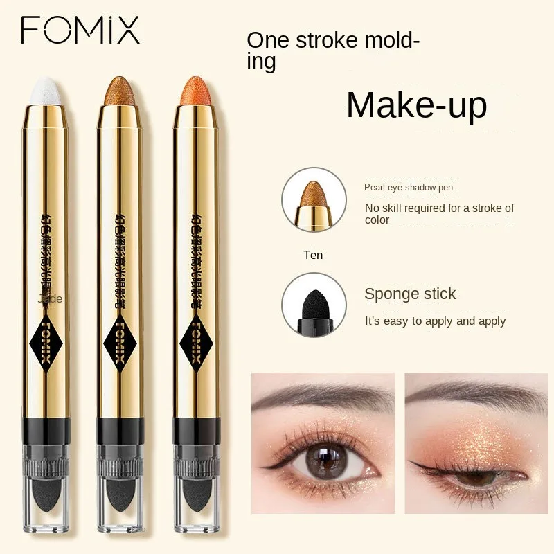 

FOMIXPhantom Iridescent Highlight Eye ShadowpenPearlescent Fine Glitter Beauty Brightening Double Head Eye Shadow StickOne Wipe