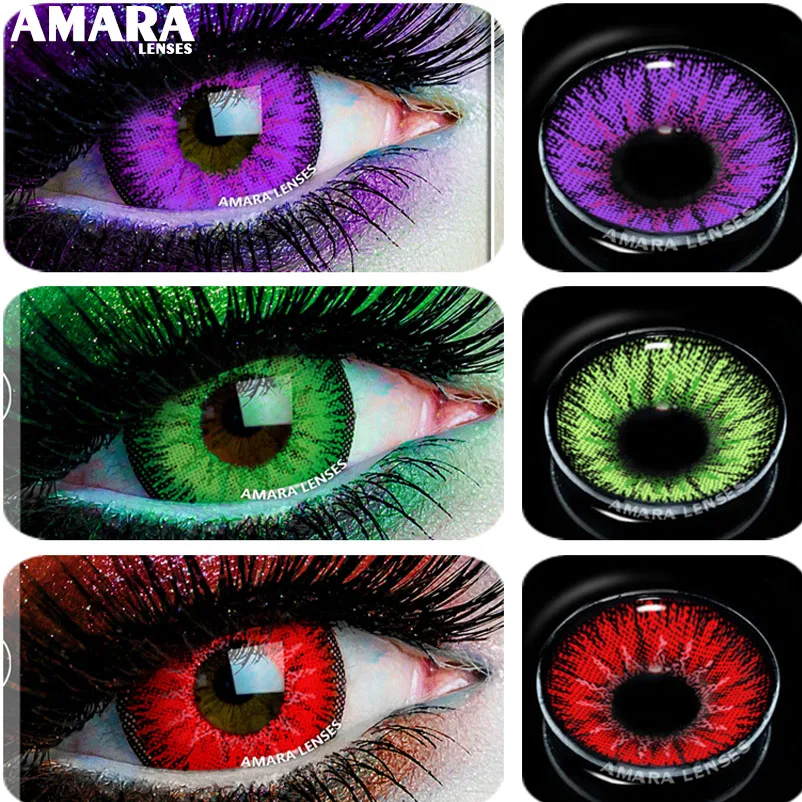 

AMARA Color Contact Lenses For Eyes Anime Cosplay Colored Lenses Blue Red Multicolored Lenses Contact Lens Beauty Pupils